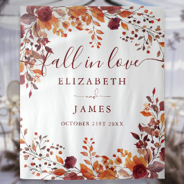 Rustikale Herbstfälle florales Foto Stand Hintergr Wandteppich