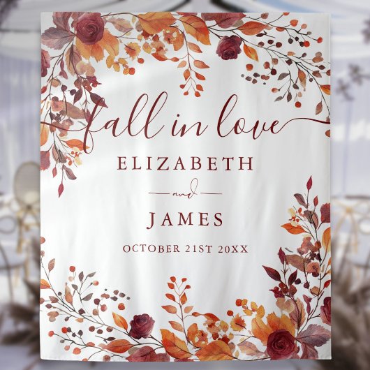 Rustikale Herbstfälle florales Foto Stand Hintergr Wandteppich