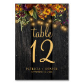 Rustikale Herbstfallholz Hochzeit Tischnummer (Vorderseite)