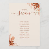 Rustikale Herbstfallplaetze Tischnummer (Rückseite)