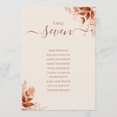 Rustikale Herbstfallplaetze Tischnummer (Vorderseite)