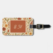 Rustikale Herbstfallvillen und florale Monogramm Gepäckanhänger (Vorderseite horizontal)