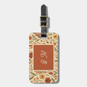 Rustikale Herbstfallvillen und florale Monogramm Gepäckanhänger (Vorderseite vertikal)