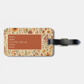 Rustikale Herbstfallvillen und florale Monogramm Gepäckanhänger (Rückseite horizontal)