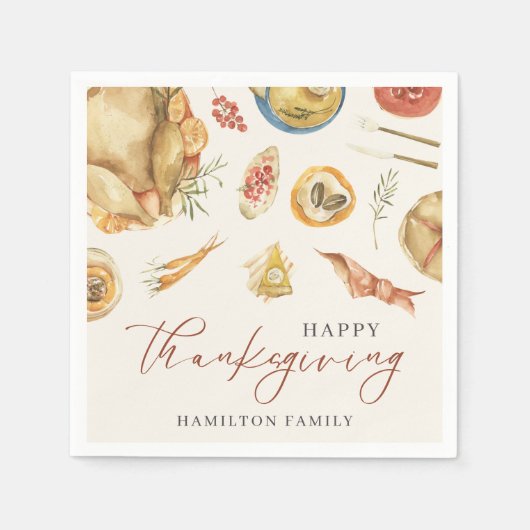 Rustikale Herbstfarbe Herbst Türkei Erntedank Serviette (Vorderseite)