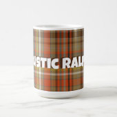 Rustikale Herbstfarbe Kariert braun, orange, grau, Kaffeetasse (Mittel)