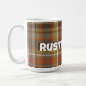 Rustikale Herbstfarbe Kariert braun, orange, grau, Kaffeetasse (Links)