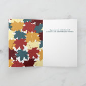 Rustikale Herbstfarben-Blätter Karte (Innenseite)