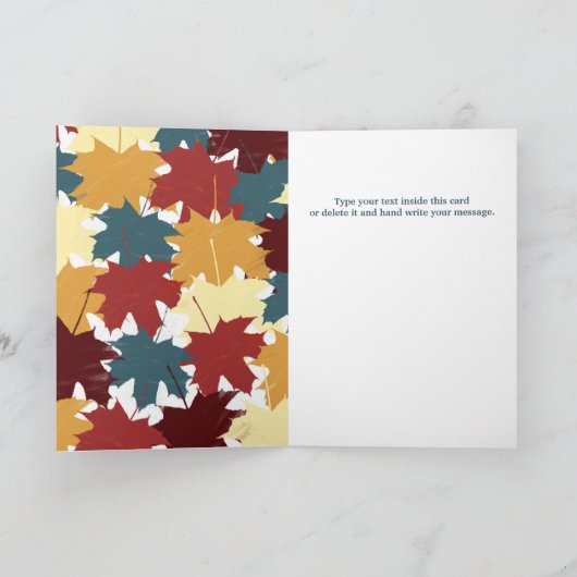 Rustikale Herbstfarben-Blätter Karte (Innenseite)