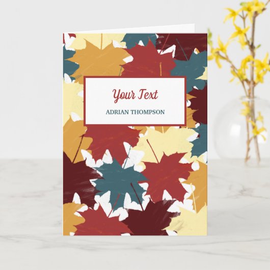 Rustikale Herbstfarben-Blätter Karte (Gelbe Blume)