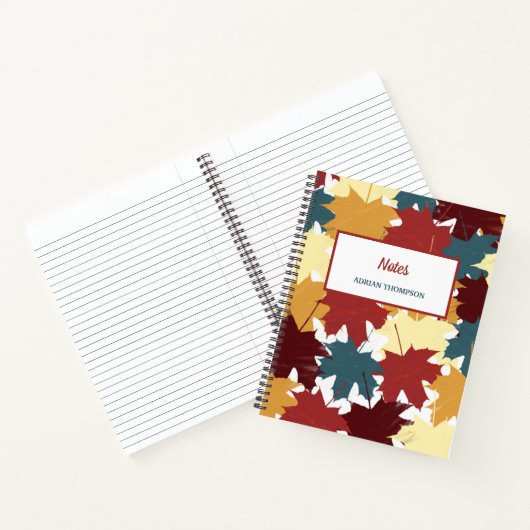 Rustikale Herbstfarben-Blätter Notizblock (Innenseite)