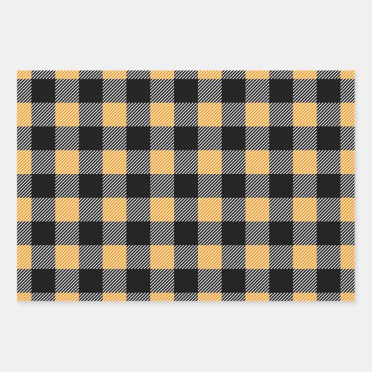 Rustikale Herbstfarben Buffalo Kariertes Muster Geschenkpapier Set (Vorderseite)