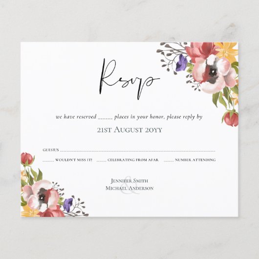 Rustikale Herbstfarben Hochzeitskollektion - Budge (Vorderseite)