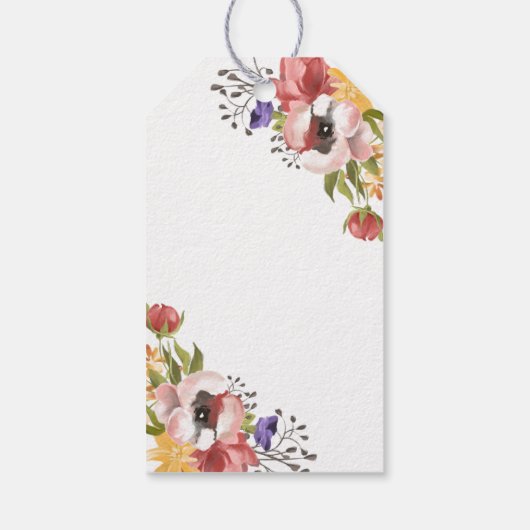 Rustikale Herbstfarben Hochzeitskollektion - Budge Geschenkanhänger (Rückseite)