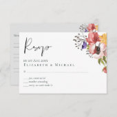 Rustikale Herbstfarben Hochzeitskollektion - Budge RSVP Karte (Vorne/Hinten)