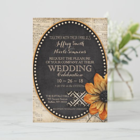 Rustikale Herbstfeier Einladung (Stehend Vorderseite)