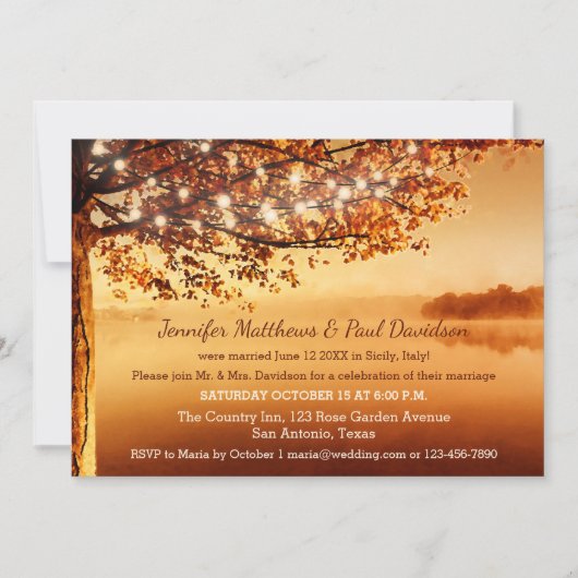 Rustikale Herbstfeier oder Einladung zur Hochzeits (Vorderseite)