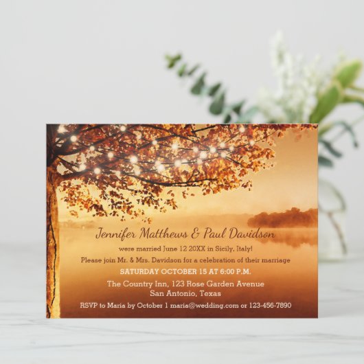 Rustikale Herbstfeier oder Einladung zur Hochzeits (Stehend Vorderseite)