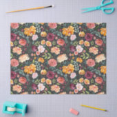 Rustikale Herbstflora auf Holzkohle Grau Seidenpapier (Basteln)