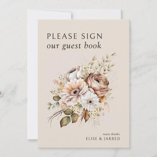 Rustikale Herbstflora Bitte unterzeichnen Sie unse Einladung (Vorderseite)