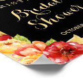 Rustikale Herbstflora Blätter Brautparty Signatur Poster (Ecke)