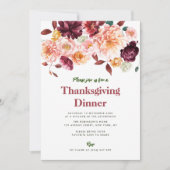 rustikale Herbstflora Erntedank Abendessen Einladung (Vorderseite)