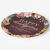 Rustikale Herbstflora Erntedank Abendessen Paper P Pappteller (Schrägansicht)