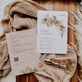 rustikale Herbstflora Hochzeit Einladung