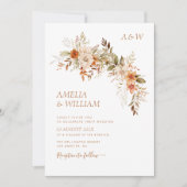 rustikale Herbstflora Hochzeit Einladung (Vorderseite)