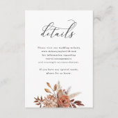 Rustikale Herbstflora, Hochzeitsdetails Begleitkarte (Vorderseite)