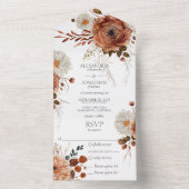 Rustikale Herbstflora mit Abendessen Optionen All In One Einladung (Innen Boden)