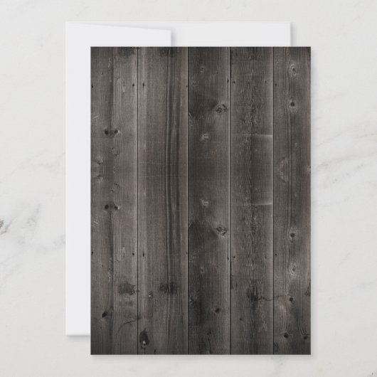 Rustikale Herbstflorale Jar Barn Wood Hochzeit im Einladung (Rückseite)