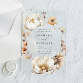 Rustikale Herbstfloralrundverkleidung Acryleinladungen