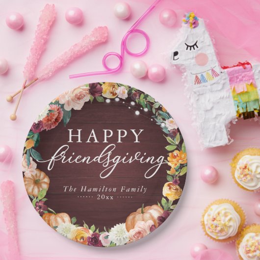 Rustikale Herbstflorensommer Abendessen Papier Pl Pappteller (Party)