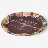 Rustikale Herbstflorensommer Abendessen Papier Pl Pappteller (Schrägansicht)