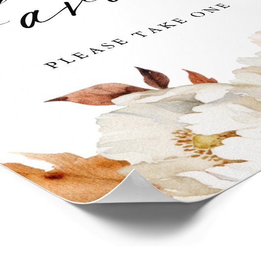 Rustikale Herbstflorfavoriten Gastgeschenke Hochze Poster (Ecke)