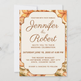 Rustikale Herbstflorrahmen Einladung zur Hochzeit