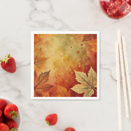 Rustikale Herbstfoliage bedrückte Tinte Decoupage Serviette
