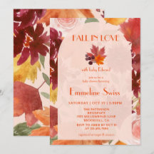 Rustikale Herbstfoliage "Verliebe Dich" Babyparty 