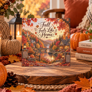 Rustikale Herbstgefühle wie Zuhause Illustration Karte