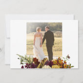 Rustikale Herbstgoldskripte Foto Hochzeit Dankeskarte (Rückseite)