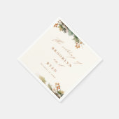 Rustikale Herbstgrün-Blumen-Hochzeit Serviette (Ecke)