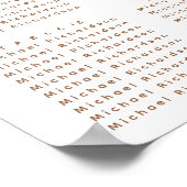 Rustikale Herbsthochzeit 16 Tischplakate Poster (Ecke)