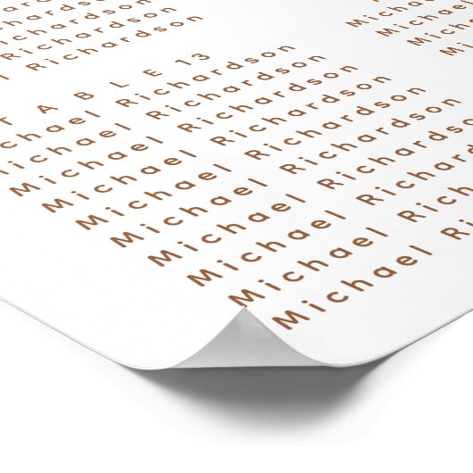 Rustikale Herbsthochzeit 16 Tischplakate Poster (Ecke)