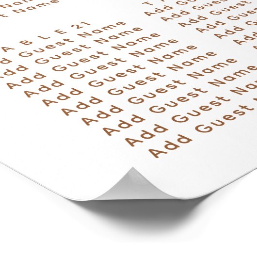 Rustikale Herbsthochzeit 30 Tischsitze Poster (Ecke)