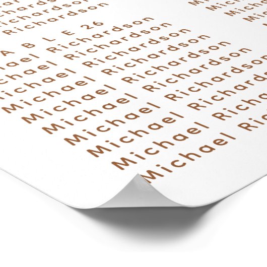 Rustikale Herbsthochzeit 30 Tischsitze Poster (Ecke)