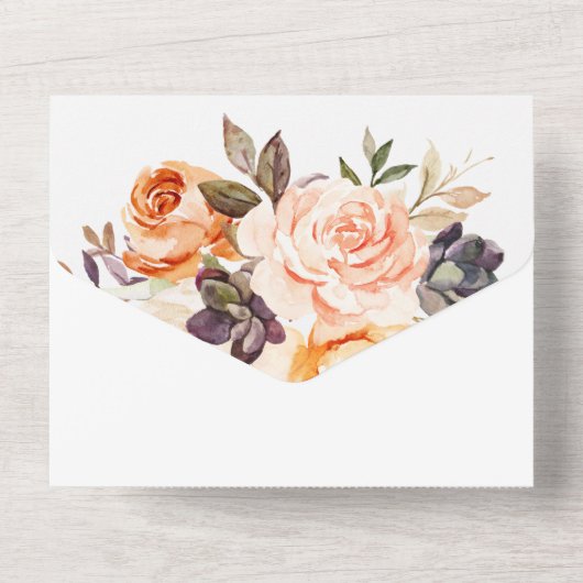 Rustikale Herbsthochzeit All In One Einladung (Rückseite)