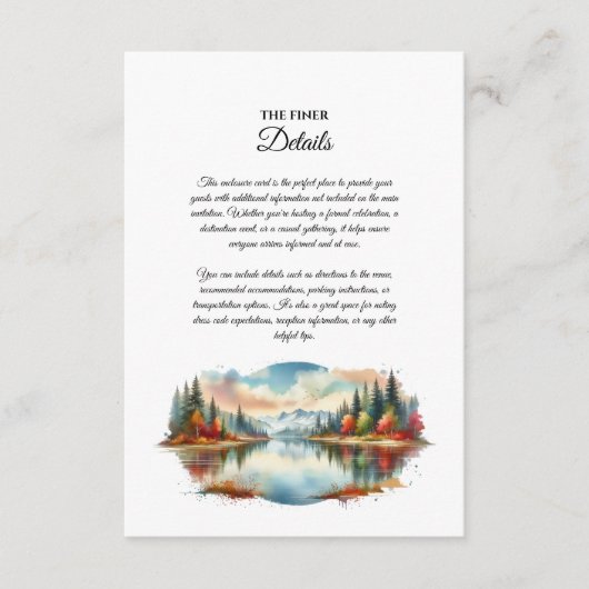 Rustikale Herbsthochzeit am See Begleitkarte (Vorderseite)