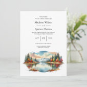 Rustikale Herbsthochzeit am See Einladung (Stehend Vorderseite)