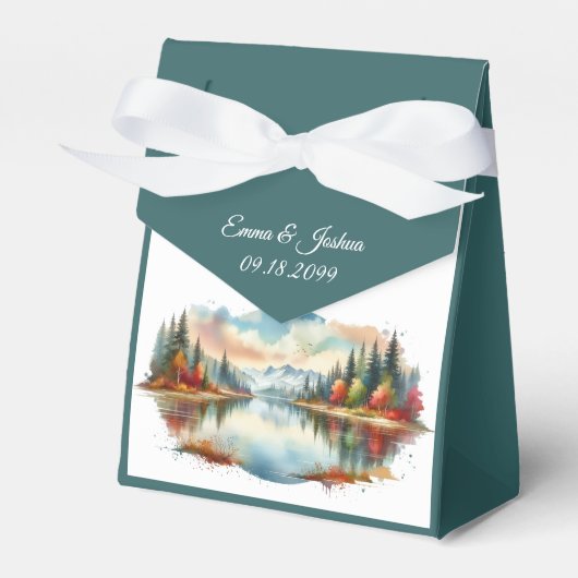 Rustikale Herbsthochzeit am See Geschenkschachtel (Vorderseite)